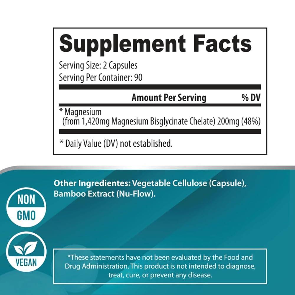 OLIBELA Magnesium Glycinate 1,420mg - 180 Vegetarian Capsules - image 6