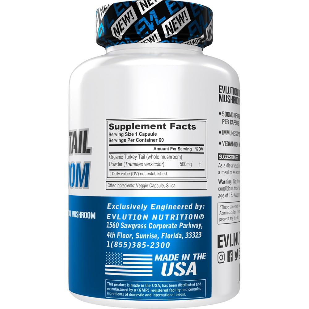 Evlution Nutrition Turkey Tail Mushroom 500mg - 60 Capsules - image 2