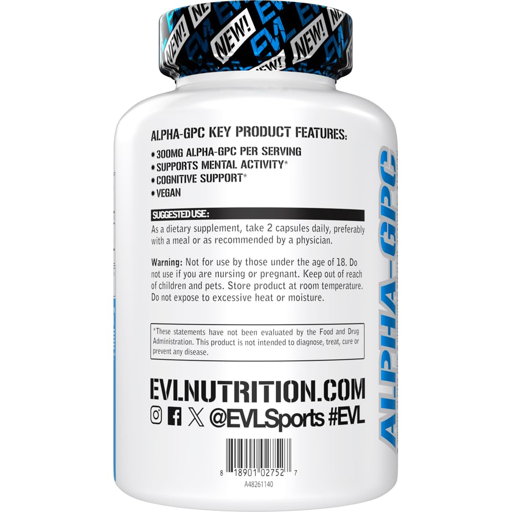Evlution Alpha GPC 600mg Nootropic Brain Support - 60 Capsules - image 3