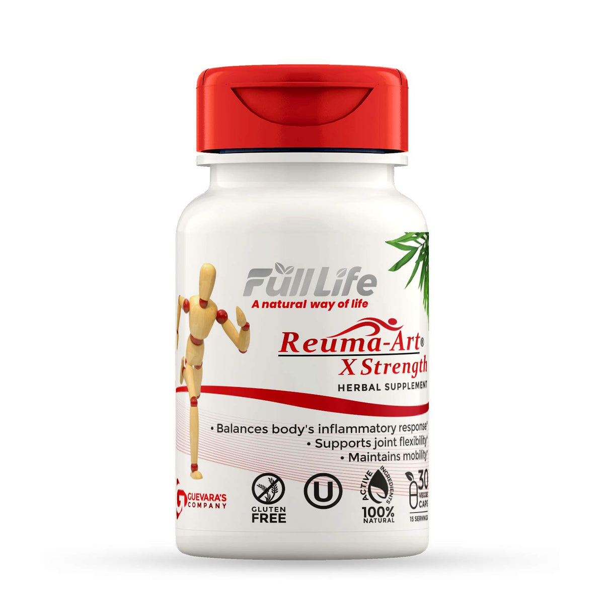 Full Life Reuma Art X Strength 400 mg Joint Support - 30 Vegetarian Capsules