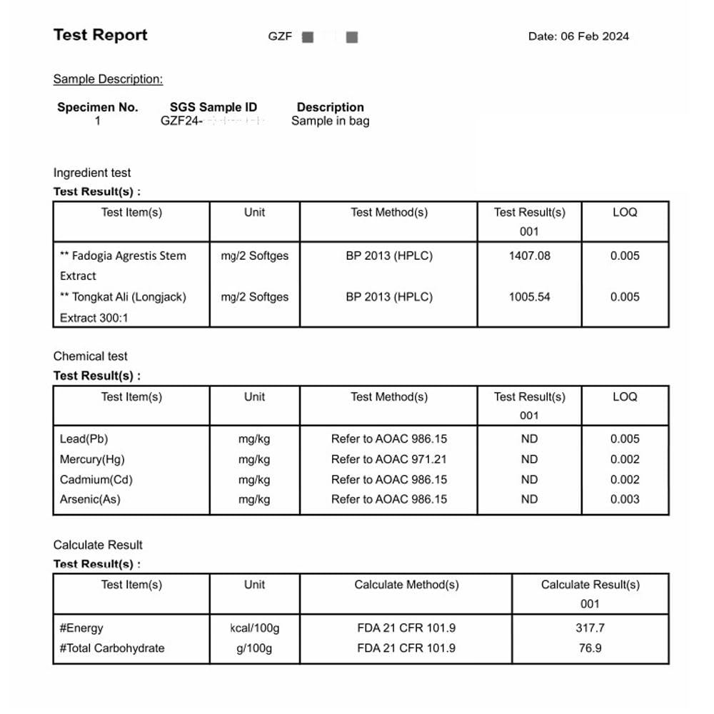 Thalacy 2400mg Fadogia Agrestis Tongkat Ali Supplement - Fadogia