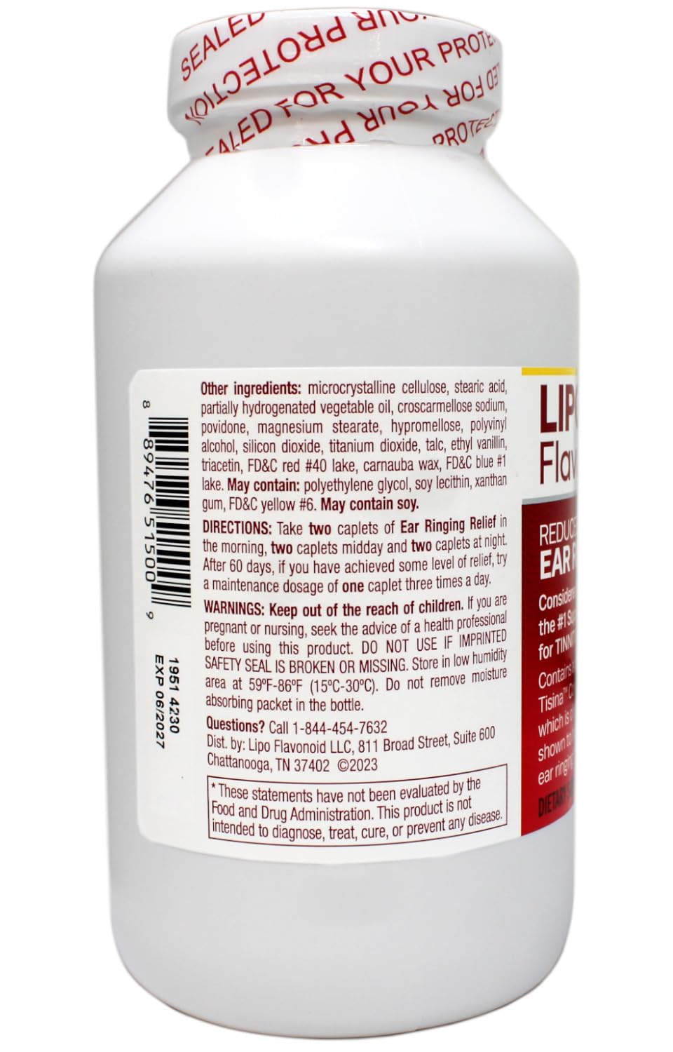 Lipo Flavanoid Unique Ear Health - 500 Caplets - image 3