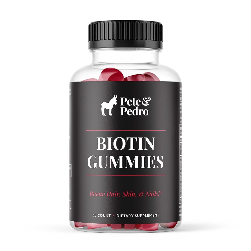 Pete & Pedro Biotin Gummies for Hair, Skin, Nails - 60 Count