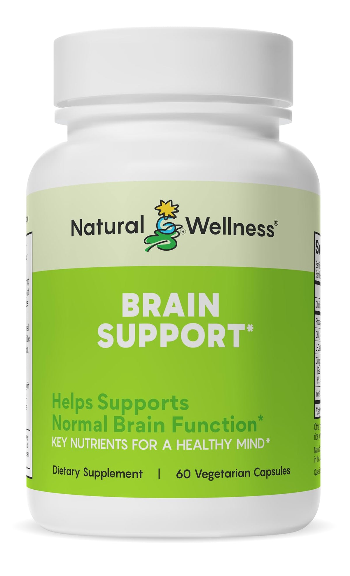 Natural Wellness Brain Support Cognitive Supplement - 60 Capsules