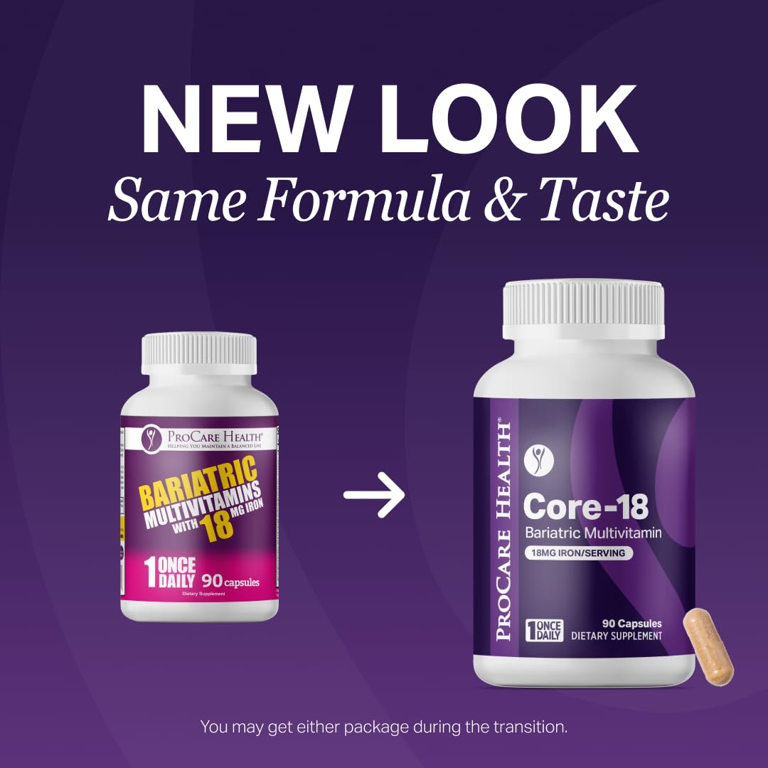 ProCare Health Core-18 Bariatric Multivitamin with Iron - 90 Capsules - image 2