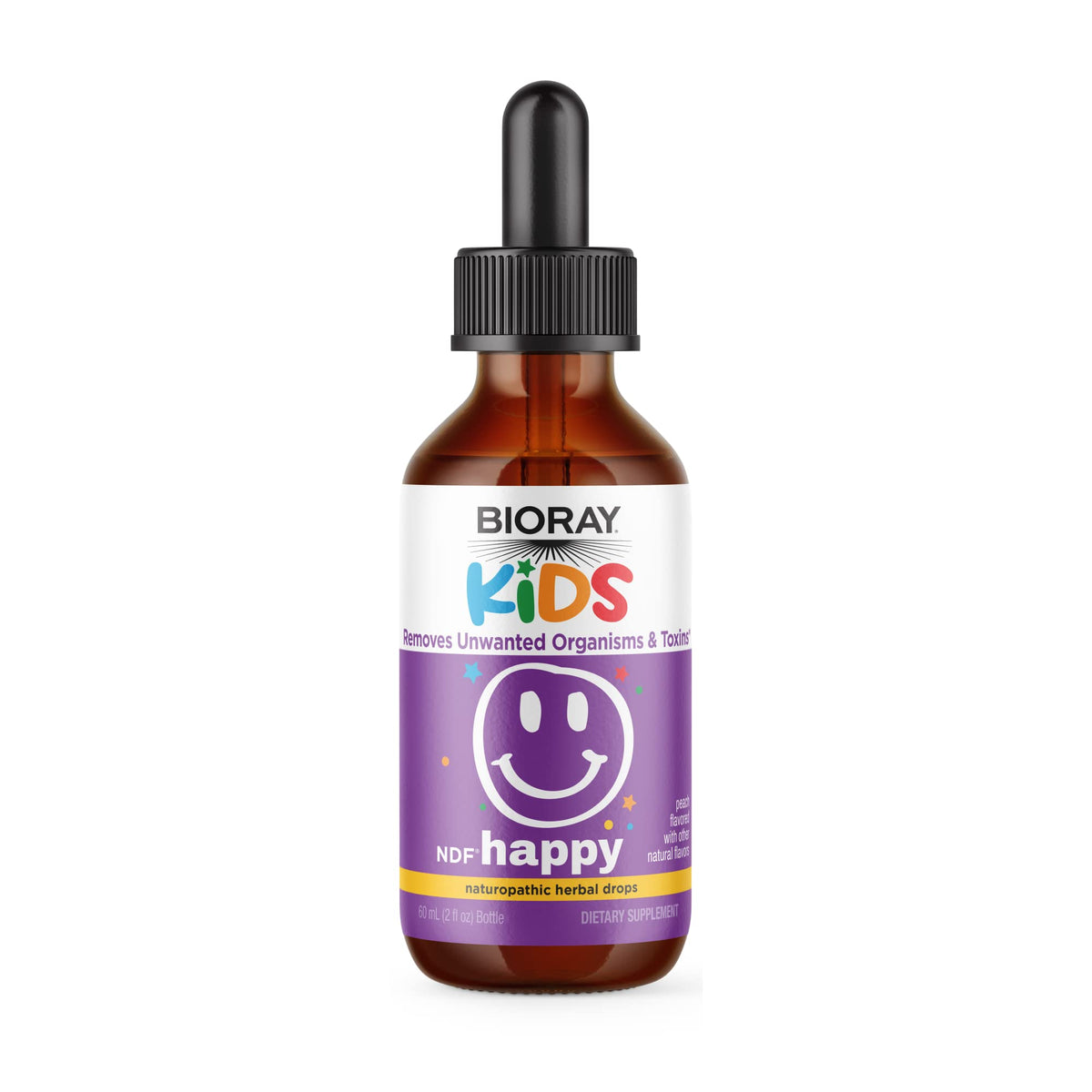 BIORAY Kids NDF Happy Herbal Supplement Peach - 2 fl oz