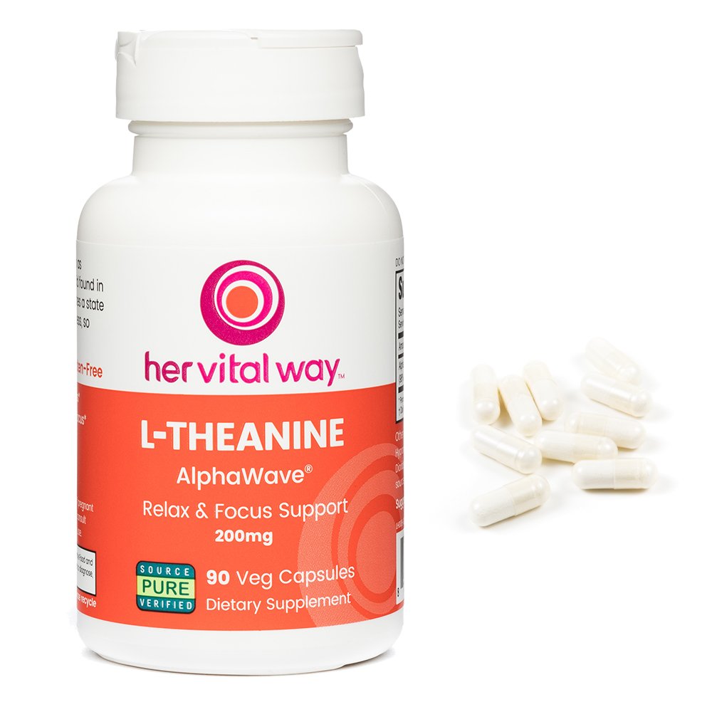 her vital way L-Theanine 200mg Extra Strength Relax & Focus - 90 Capsules - image 5