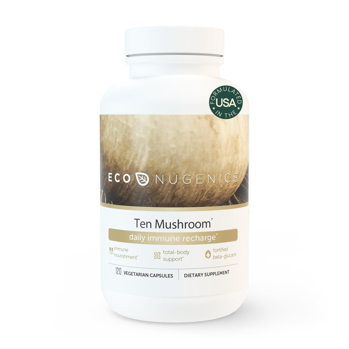 EcoNugenics Ten Mushroom Supplement - 120 Capsules