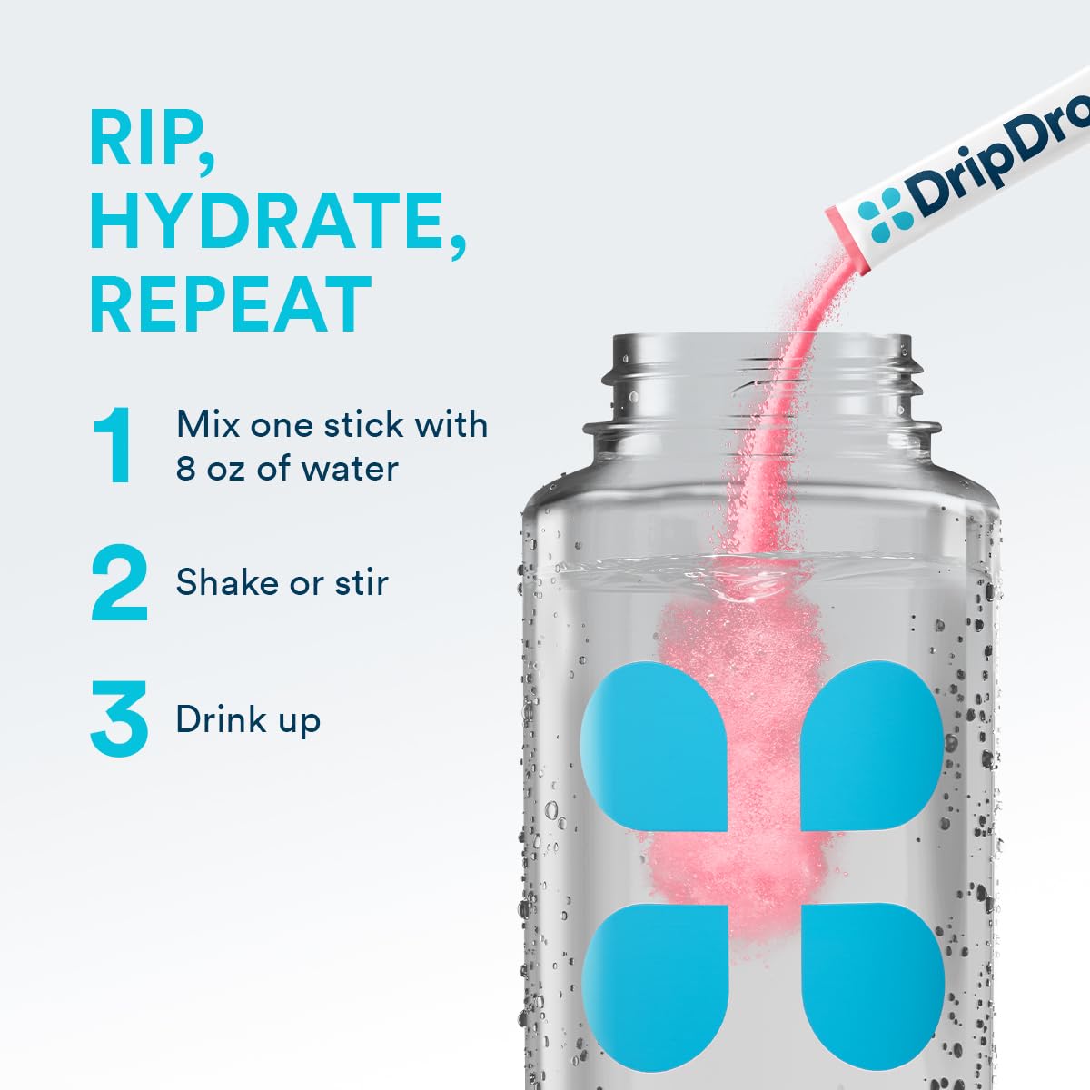 DripDrop Hydration - Zero Sugar Electrolyte Powder Packets Keto