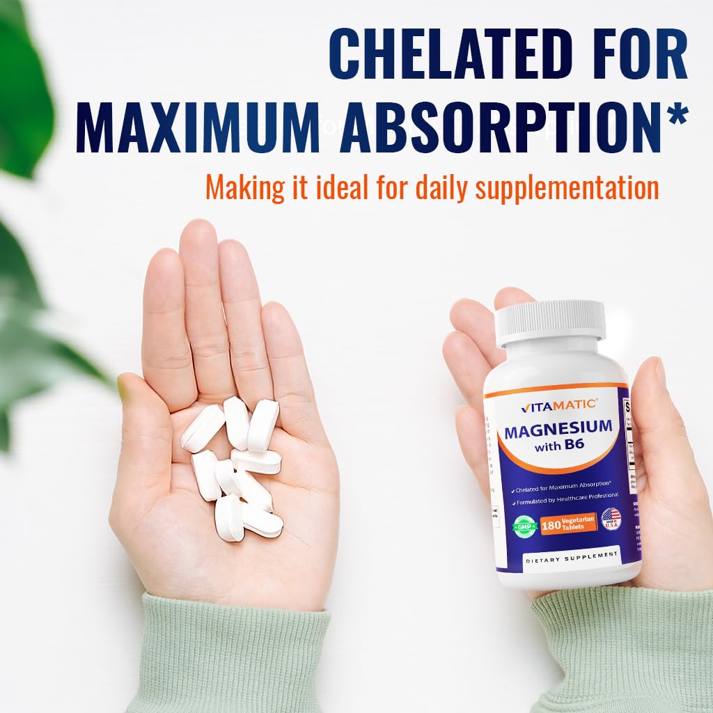 Vitamatic Magnesium with B6 - 360 Vegetarian Tablets - image 6