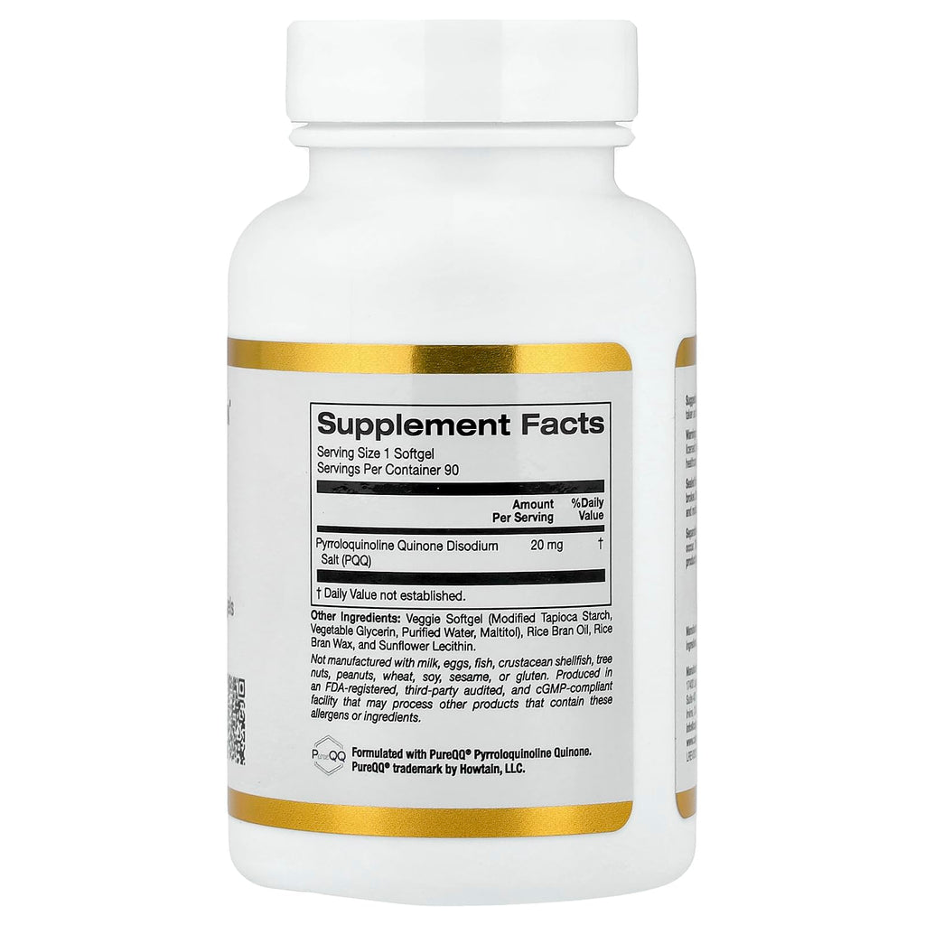California Gold Nutrition PQQ 20 mg - 90 Softgels - image 2