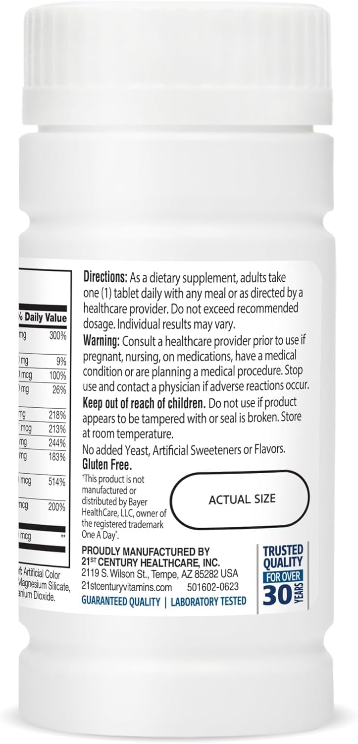 21st Century Men's 50+ One Daily Multivitamin - 300 Tablets - image 3