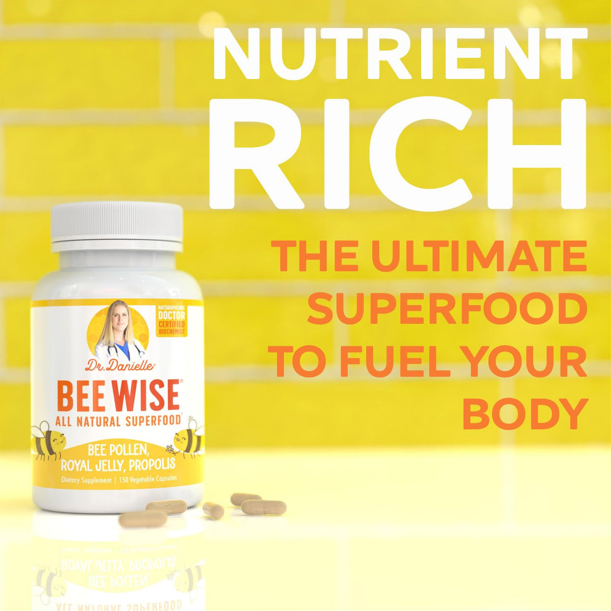 Doctor Danielle Bee Wise Bee Pollen Supplement - 150 Capsules - image 3