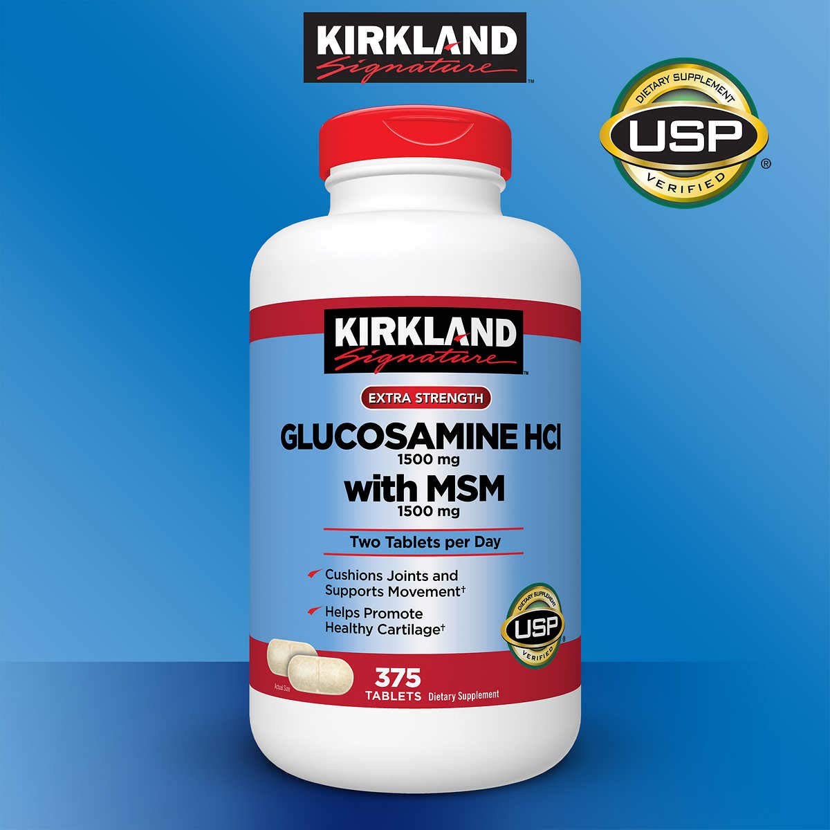 Kirkland Signature Glucosamine with MSM - 375 Tablets - image 2
