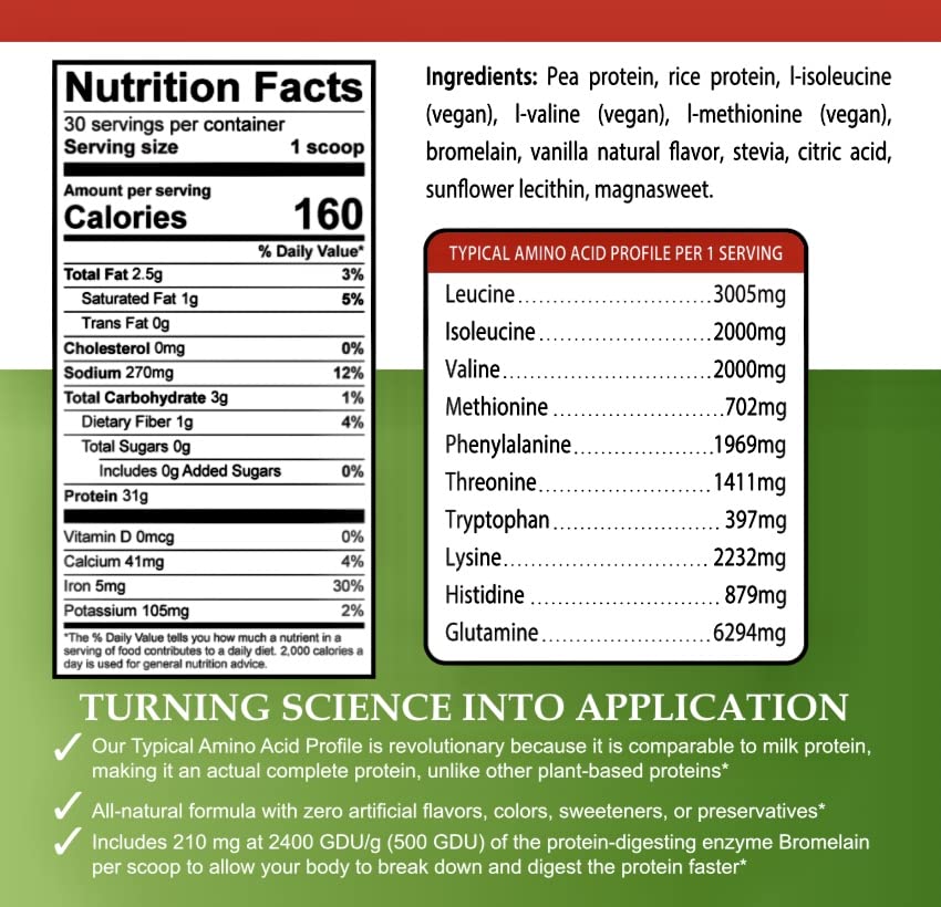 Pinnacle Vegan Vanilla Plant Protein Powder - 30 Servings - image 2