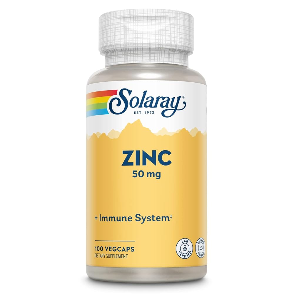 Solaray Zinc 50mg Immune Support - 300 Vegetarian Capsules