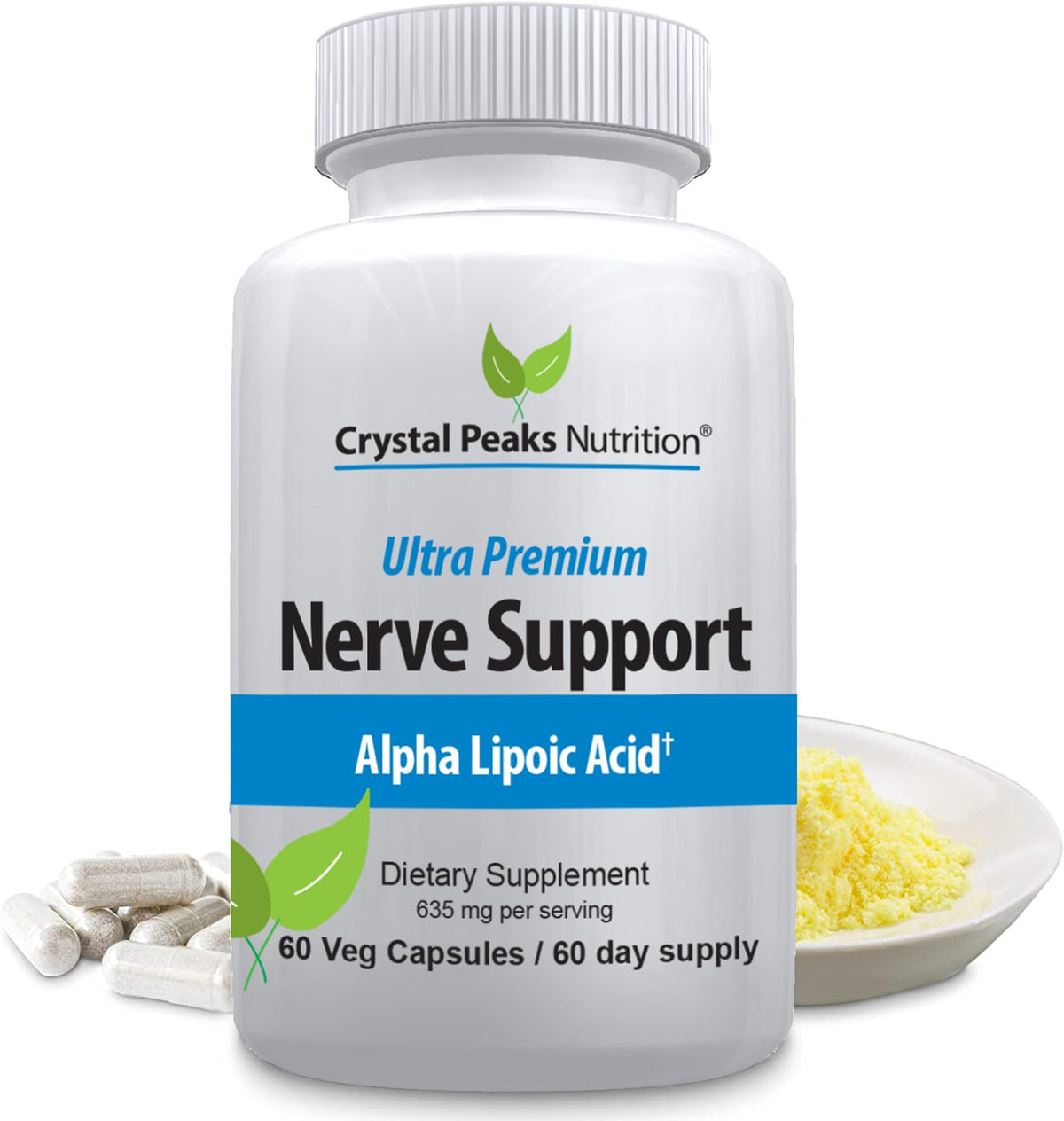 Crystal Peaks Nutrition Nerve Support 600mg ALA - 60 Capsules