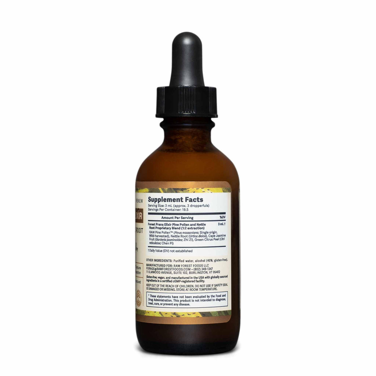 RAW Forest Foods Forest Prana Elixir Pine Pollen and Nettle Root