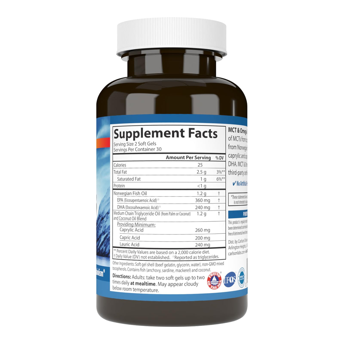 Carlson MCT & Omega-3, with Organic Coconut Oil