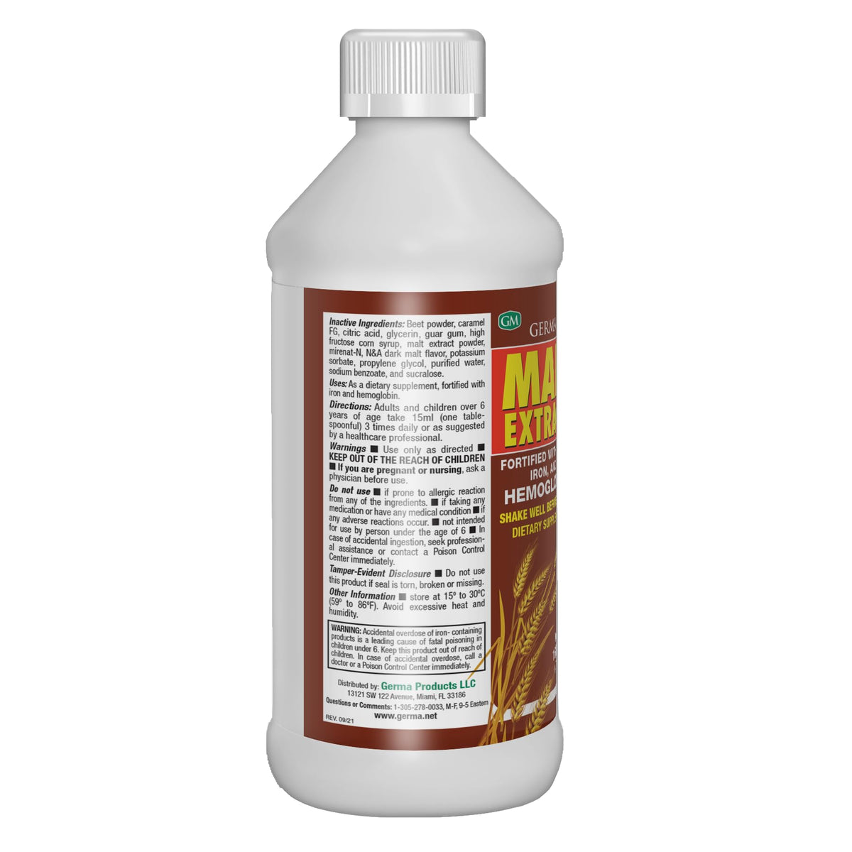 Germa Malt Extract Liquid Dietary Supplement for Energy - 16 fl oz - image 4