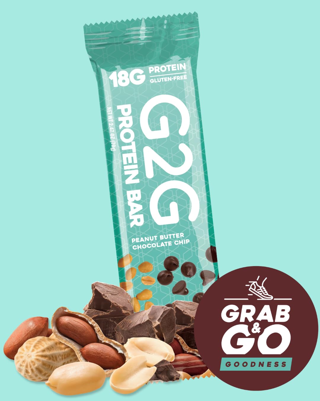 G2G Protein Bar Peanut Butter Chocolate Chip - 8 Count - image 2