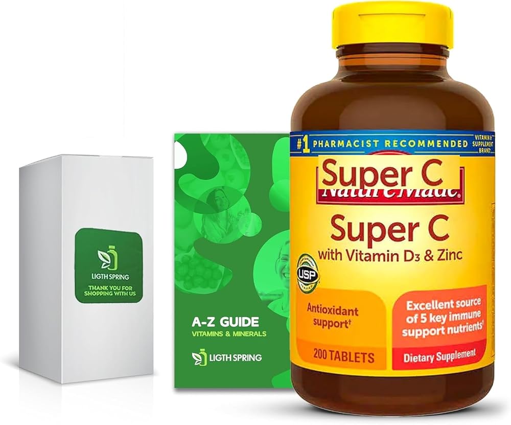 LightSpring Super C with Vitamin D3 & Zinc - 200 Tablets
