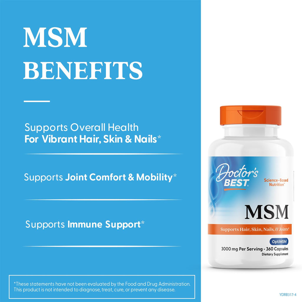 Doctor's Best MSM Supplement for Skin, Hair & Joints - 360 Capsules - image 3