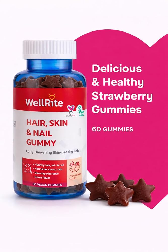 Wellrite Hair, Skin & Nail Gummy Vitamins - 60 Gummies - image 4