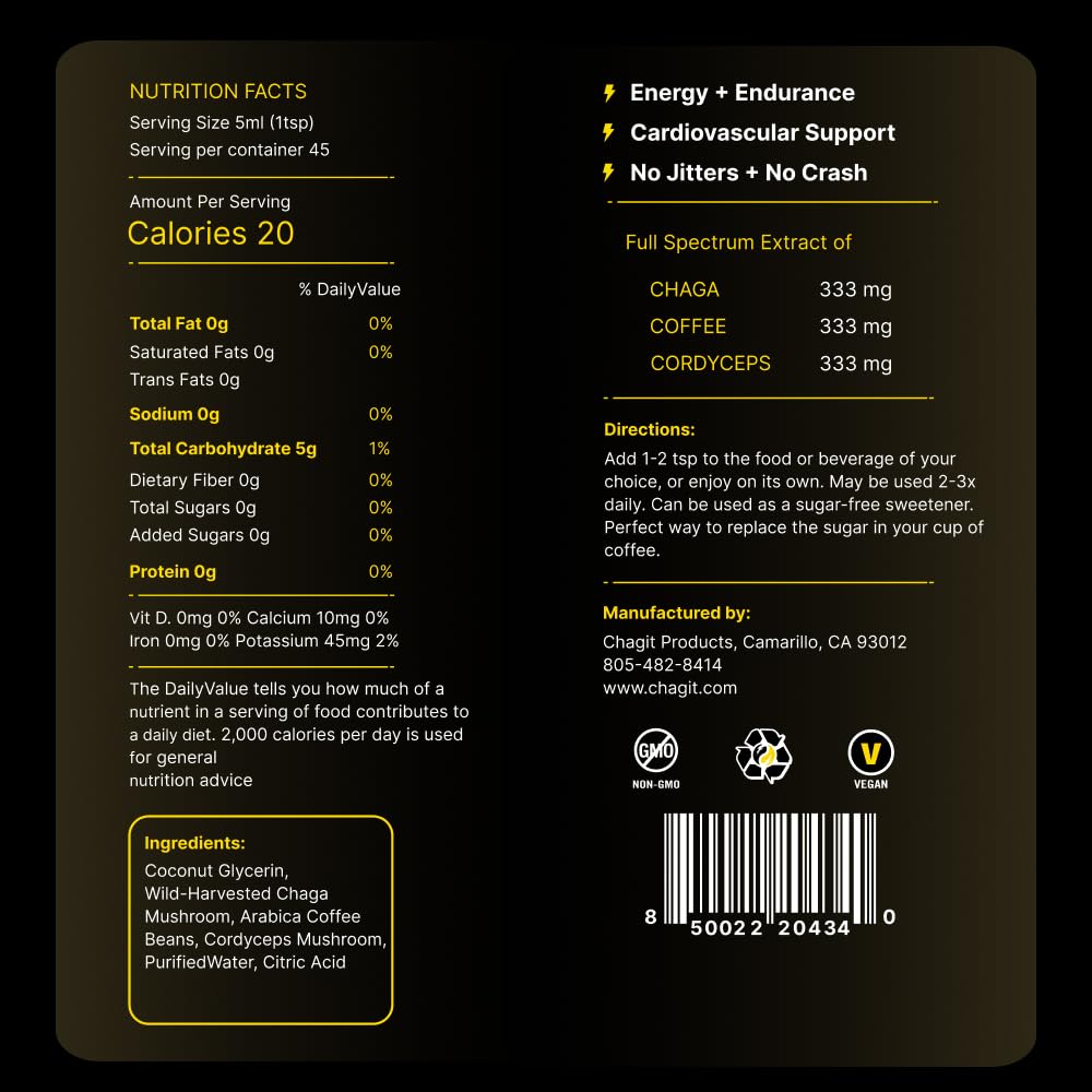 Chagit SLX Energy Blend Chaga Coffee Cordyceps - 8 Fl Oz - image 5