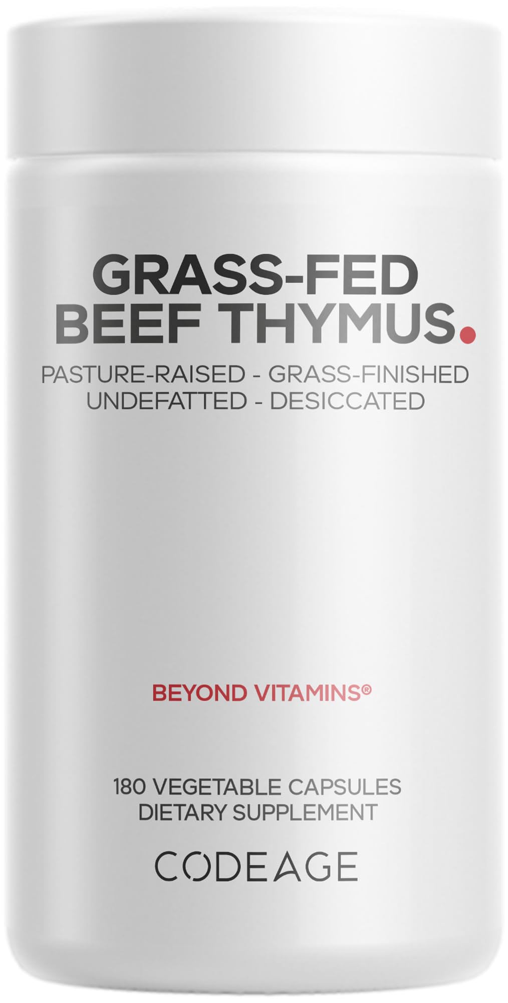 Codeage Grass-Fed Beef Thymus & Liver - 180 Capsules