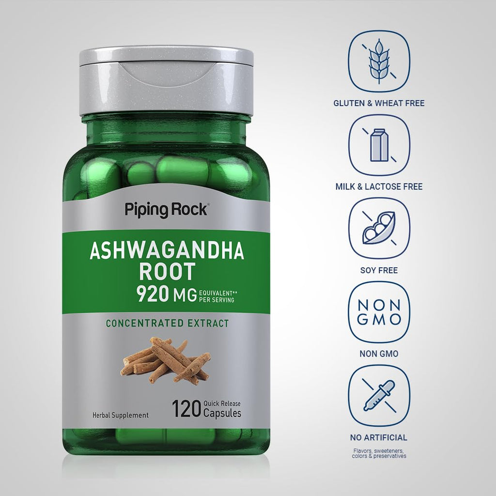 Piping Rock Ashwagandha Root Extract Supplement - 120 Capsules - image 3