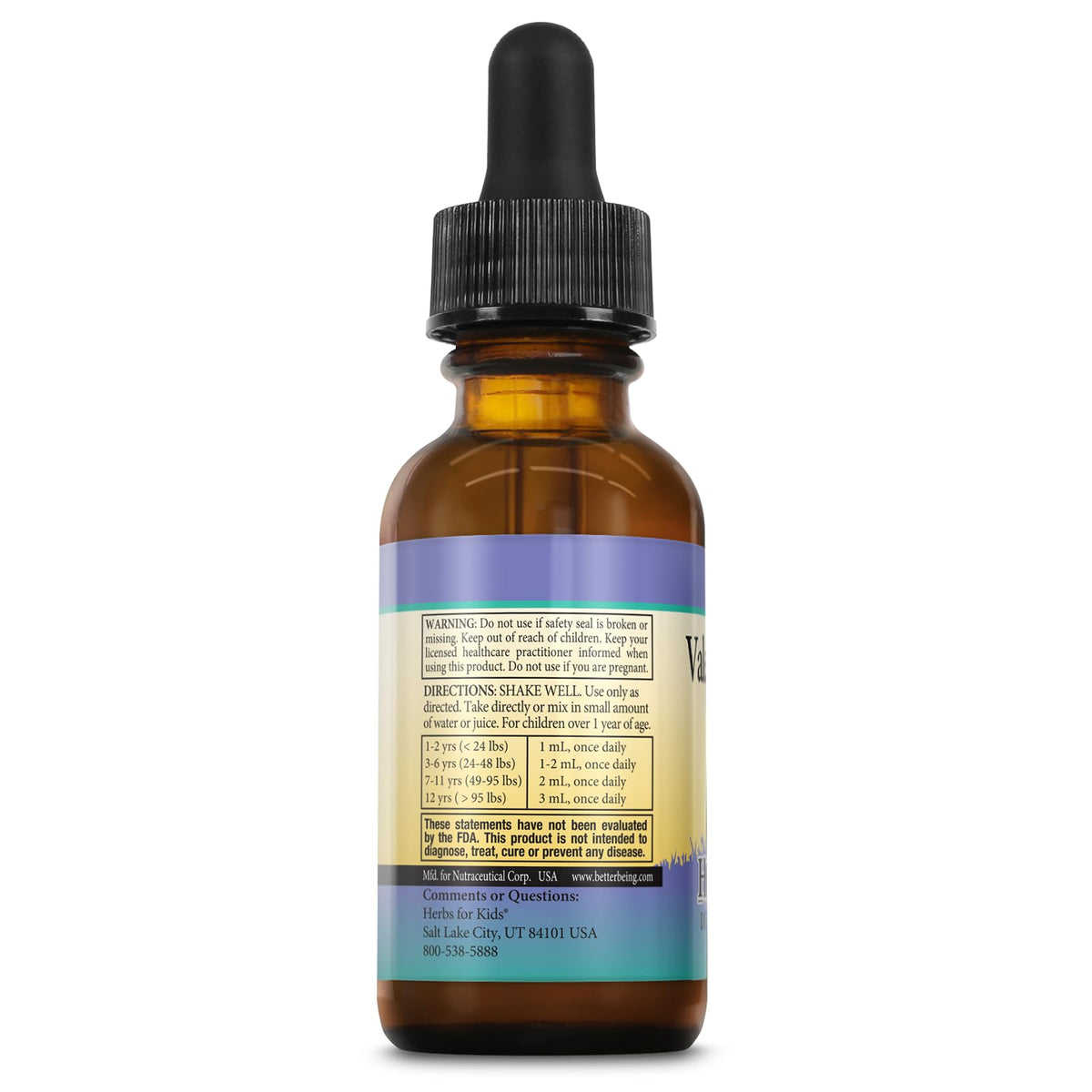 Herbs For Kids Valerian Super Calm Liquid Drops - Gentle Herbal