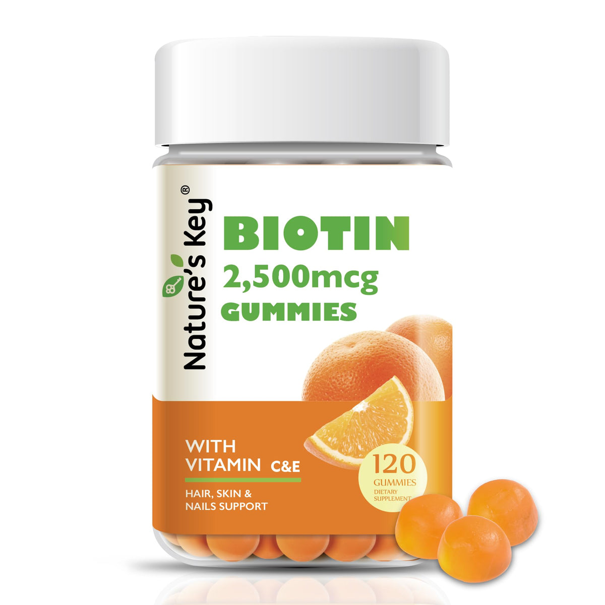 Nature's Key Biotin Gummies with Vitamin C and E