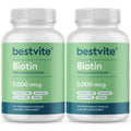 BESTVITE Biotin 5000mcg Hair, Skin & Nails Support - 240 Vegetarian Capsules