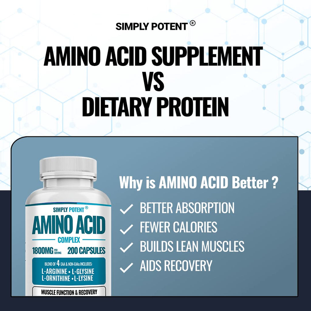 Simply Potent Amino Acid Complex 1800mg - 200 Capsules - image 5