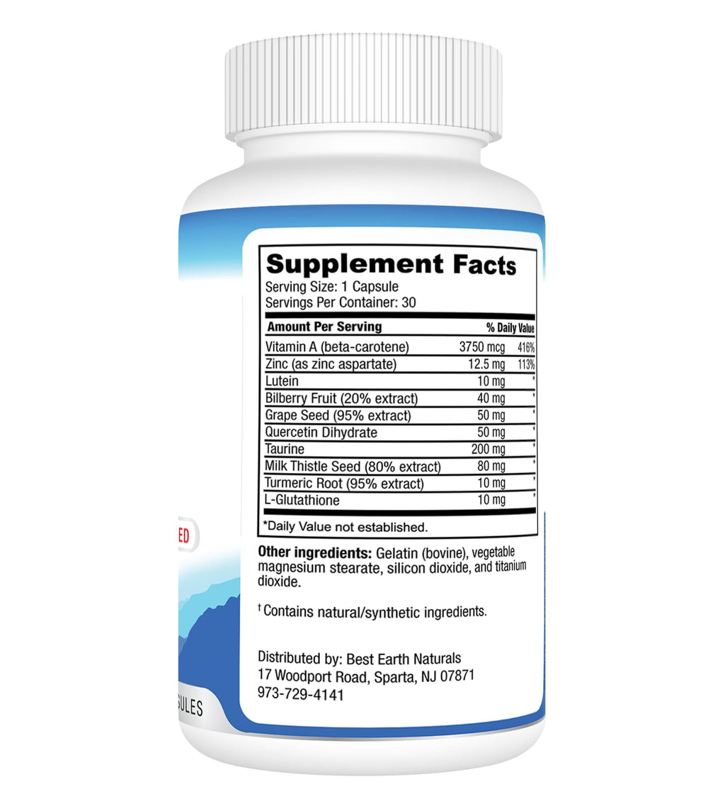 Best Earth Naturals Vision Support Formula with Lutein - 30 Capsules - image 3