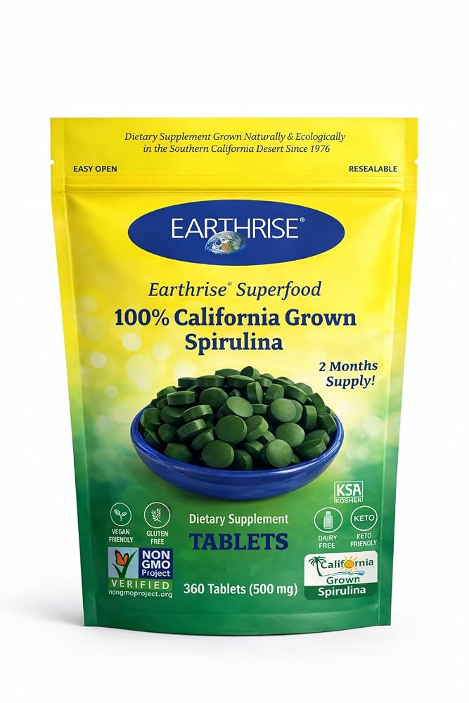 Earthrise Superfood California Grown Spirulina 500mg Tablets