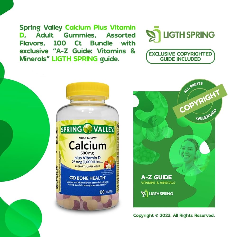LightSpring Calcium Plus Vitamin D3 Gummies - 100 Count - image 2