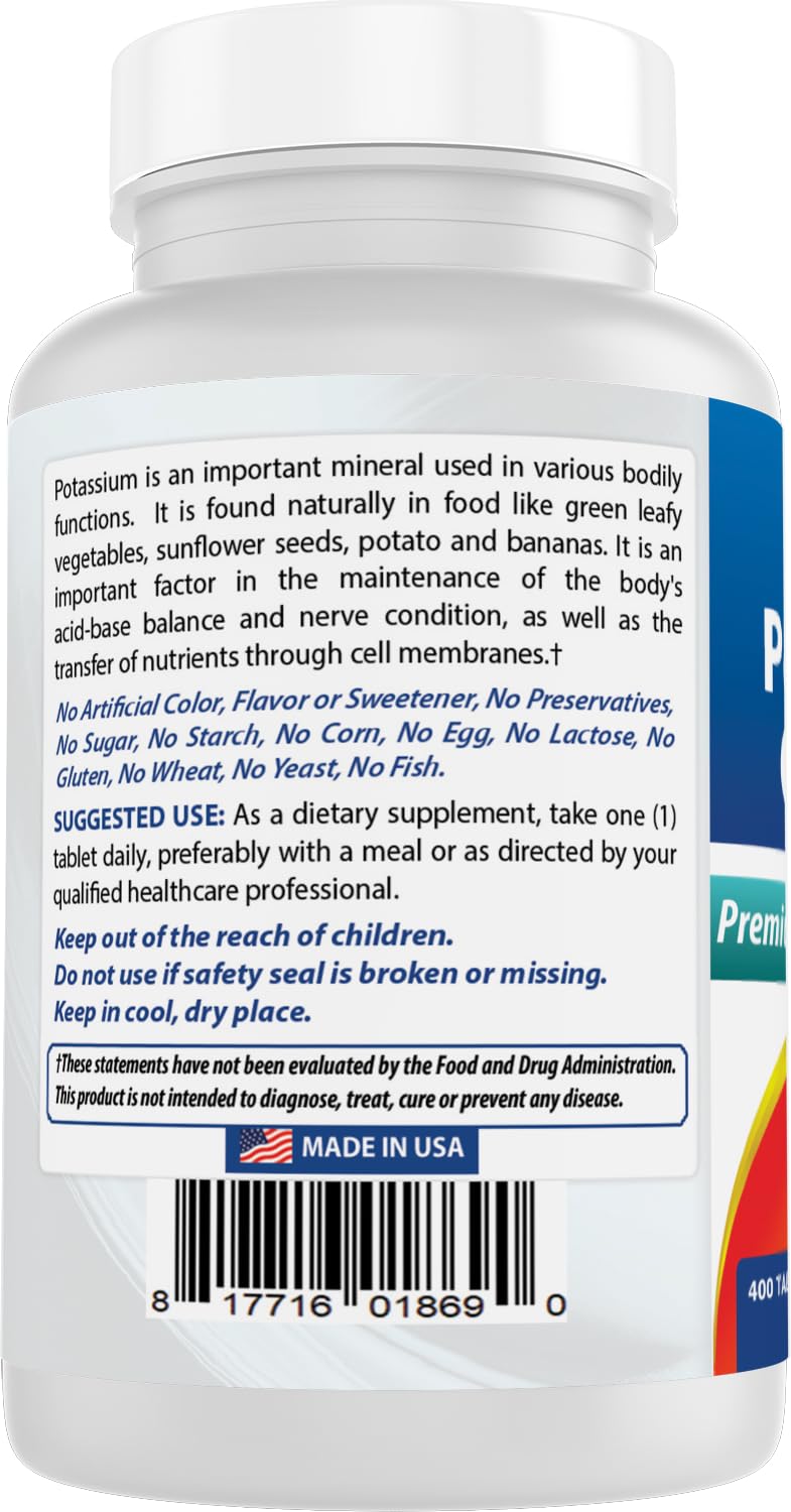Best Naturals Potassium Chloride 99mg - 400 Tablets - image 7