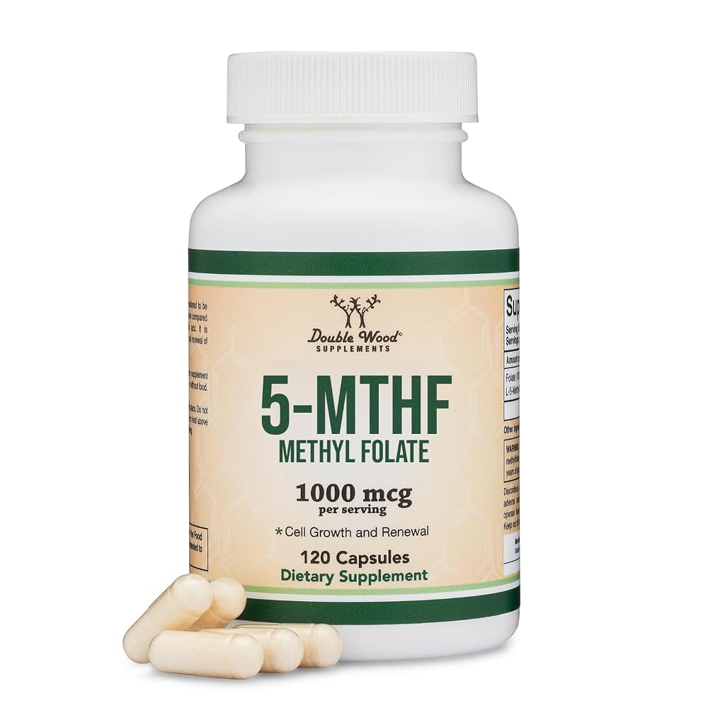 Double Wood Supplements Methylfolate 1000mcg L-5-MTHF - 120 Capsules