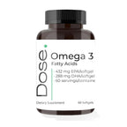 DOSE Omega3 Fish Oil for Heart, Brain & Joint Health - 60 Capsules