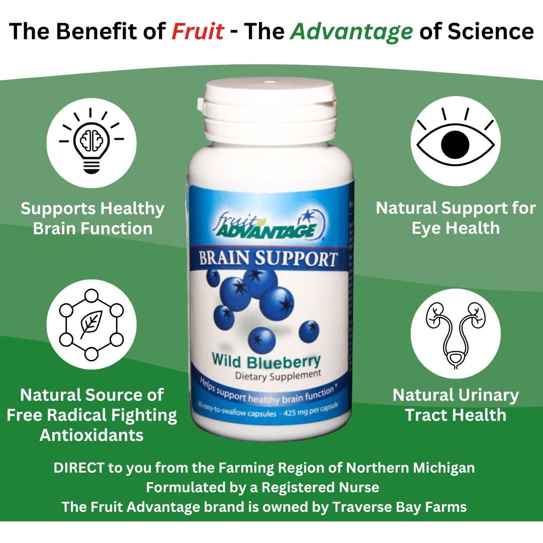 Fruit Advantage Wild Blueberry Dietary Supplement: 60 Vegetarian