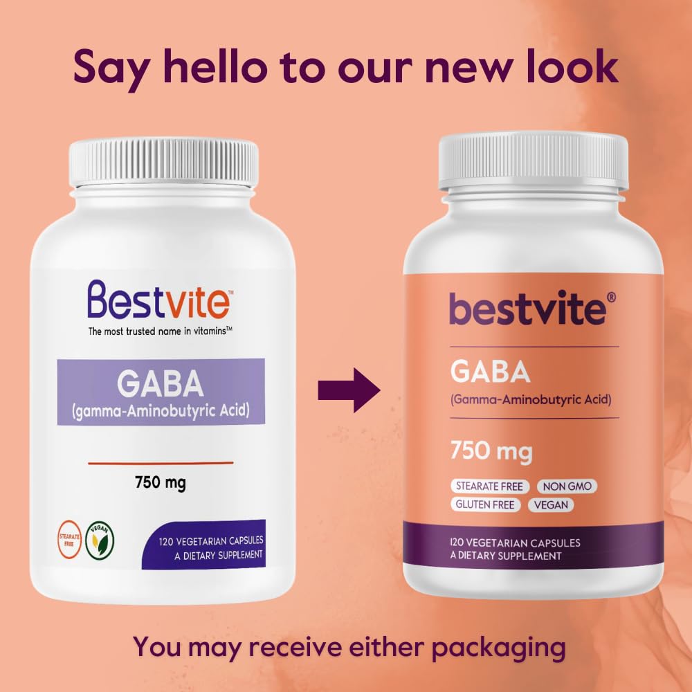 BESTVITE GABA 750mg Relaxation Support - 240 Vegetarian Capsules - image 7