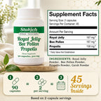 Stakich Royal Jelly Bee Pollen Propolis 500 mg - 90 Capsules - image 3