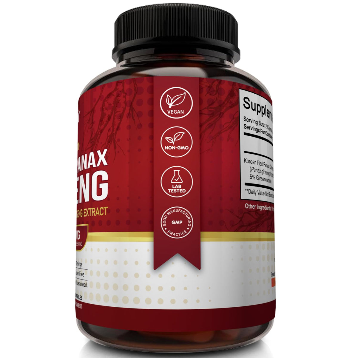 NutriFlair Korean Red Panax Ginseng 1600mg Energy & Focus - 120 Capsules - image 5