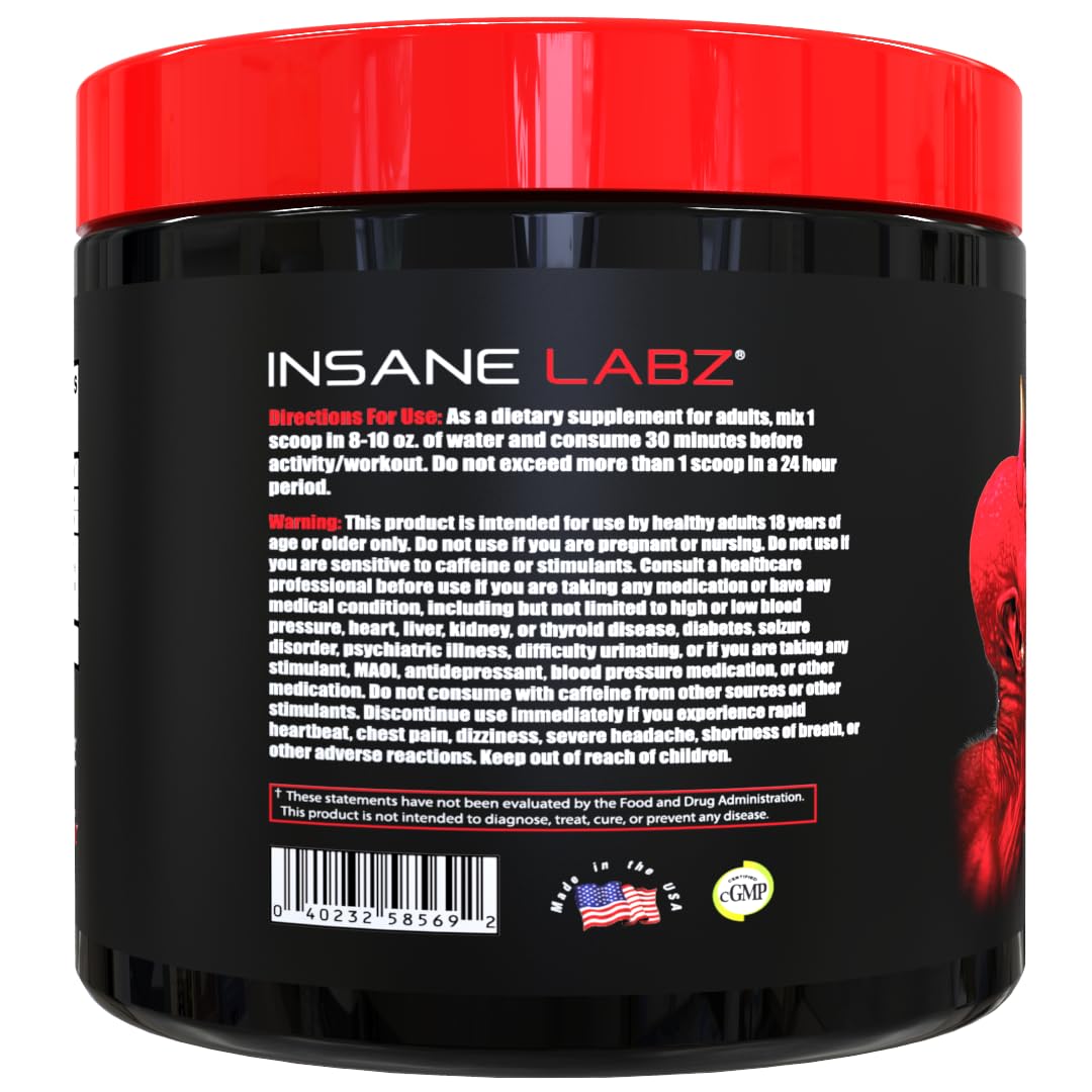 Insane Labz Redrum High Stim Pre Workout NO Booster Powder