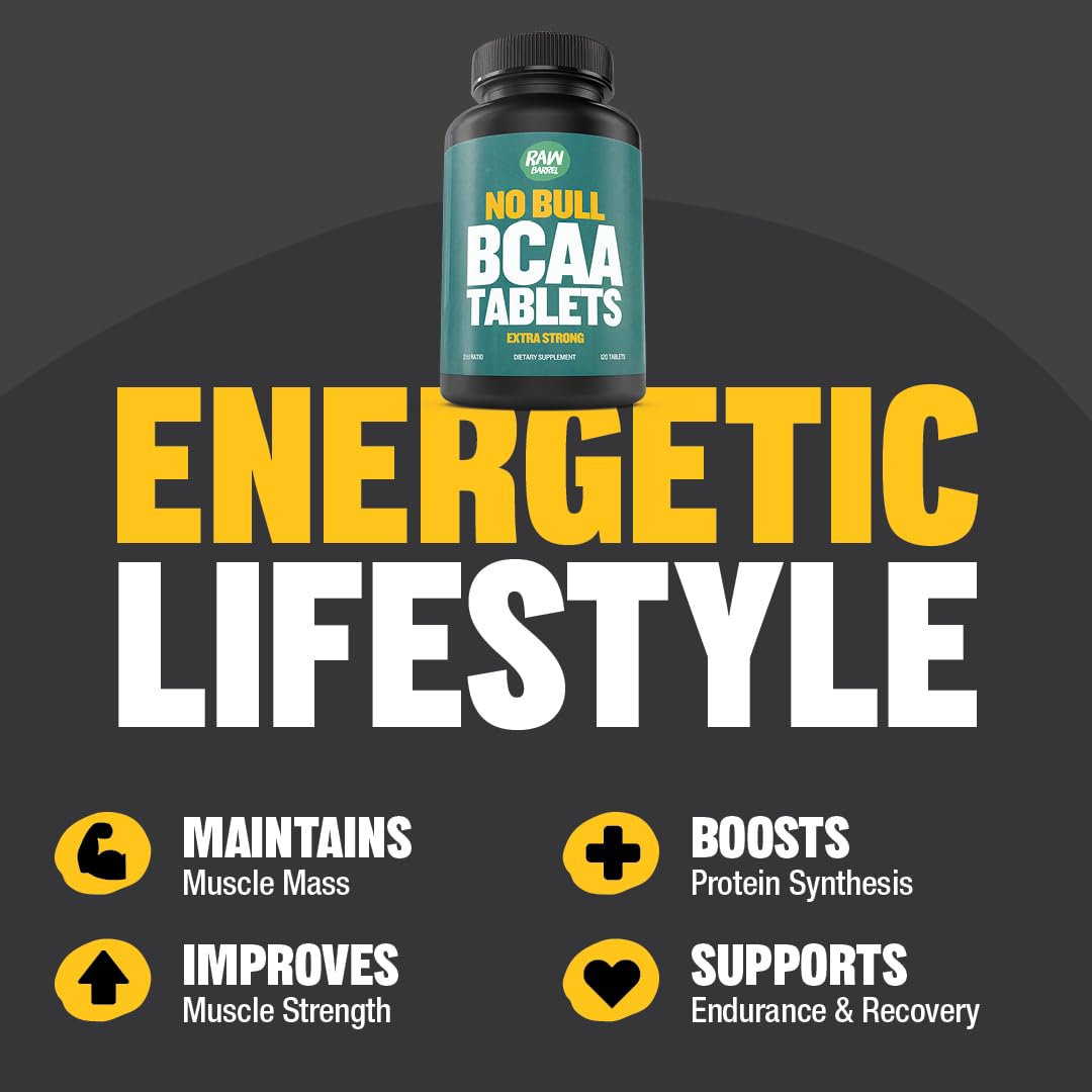Raw Barrel BCAA Tablets Vegan Amino Acids - 120 Tablets - image 3