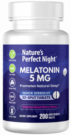 Nature's Perfect Night Melatonin 5mg Quick Dissolve Tablets - 200 Count