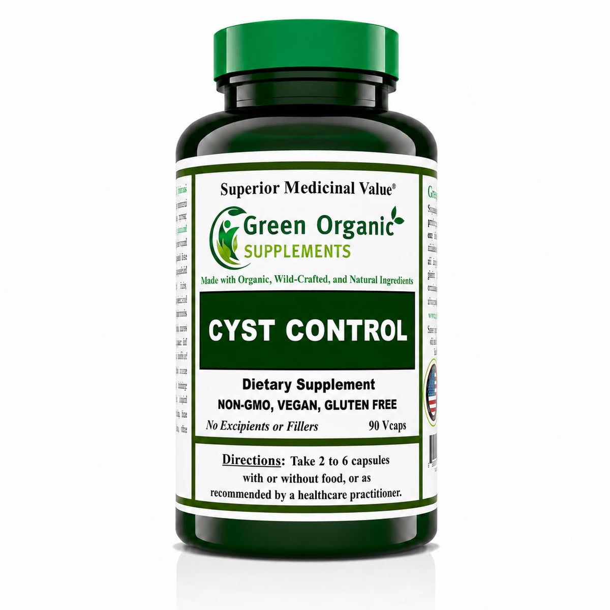 Green Organic Supplements Cyst, Breast Cyst, 90 Vegetarian Capsules, High