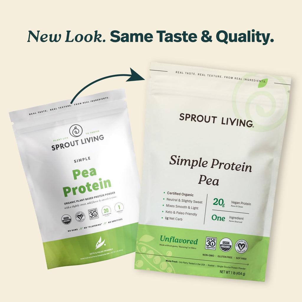 Sprout Living Organic Pea Protein Powder Unflavored - 1 Pound - image 2